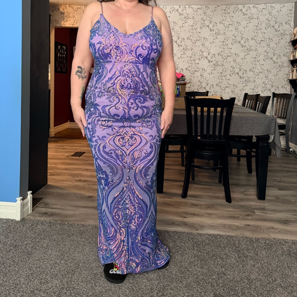 Fashion Nova 1X  sequin prom occasion Dress